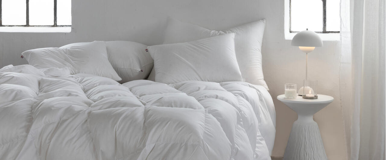 Dundyne og pute fra Norsk Dun redd opp i seng